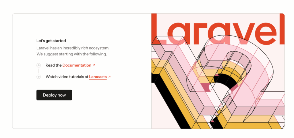 Laravel 12 の初期画面。